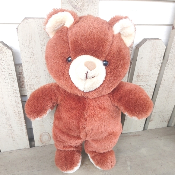 Vintage 1984 Brownish Red Plush Teddy Bear 18" K.B. Bros Stuffed Animal RARE - Picture 5 of 13